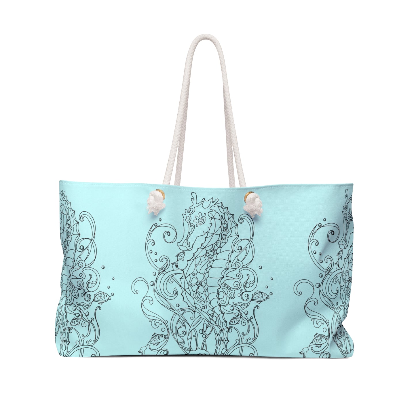 Sea Horses on Aqua Weekender Bag from Talula Land