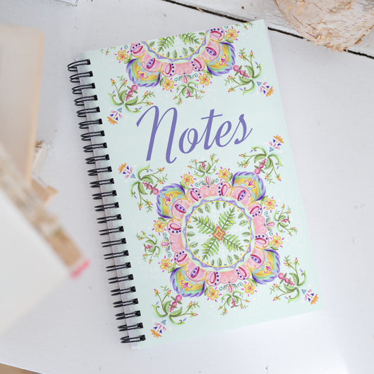 Pink and blue Mandela Spiral notebook by Talula Land