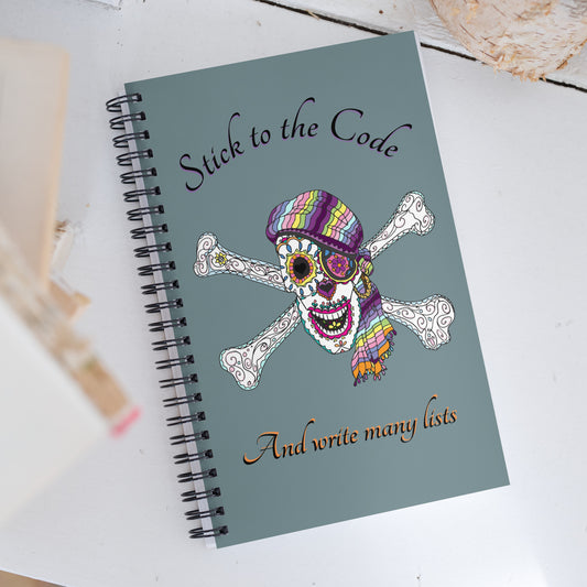 Sugar Skull and Crossbones Spiral notebook by Talula Land