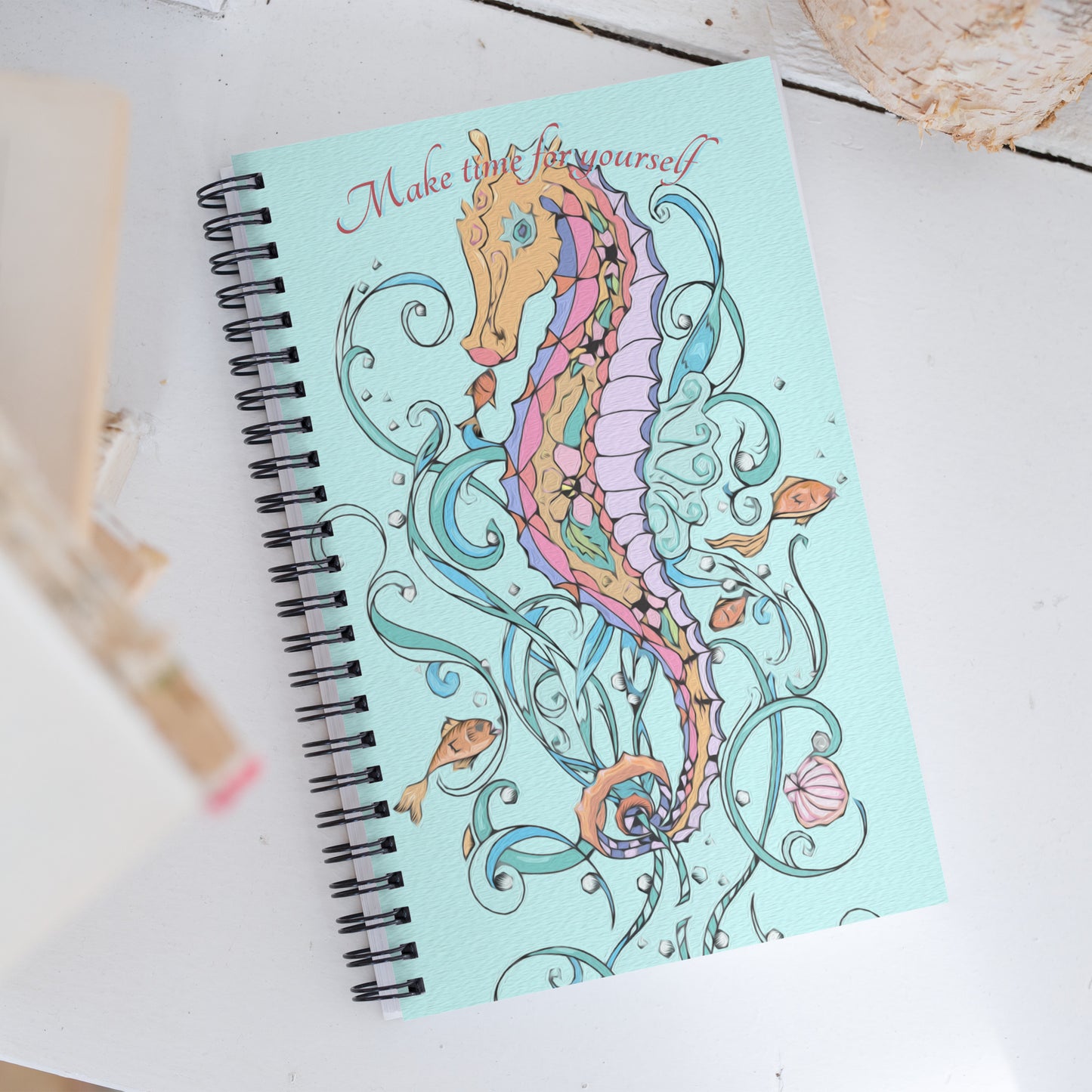 Sea Horses on Blue Spiral notebook from Talula Land