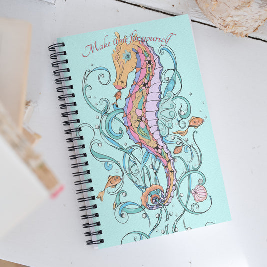 Sea Horses on Blue Spiral notebook from Talula Land