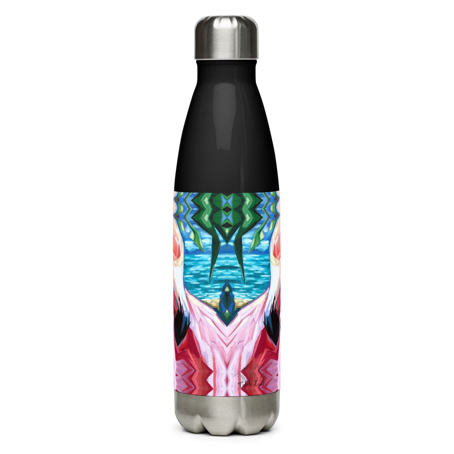 Painted Flamingo Stainless Steel Water Bottle from Talula Land