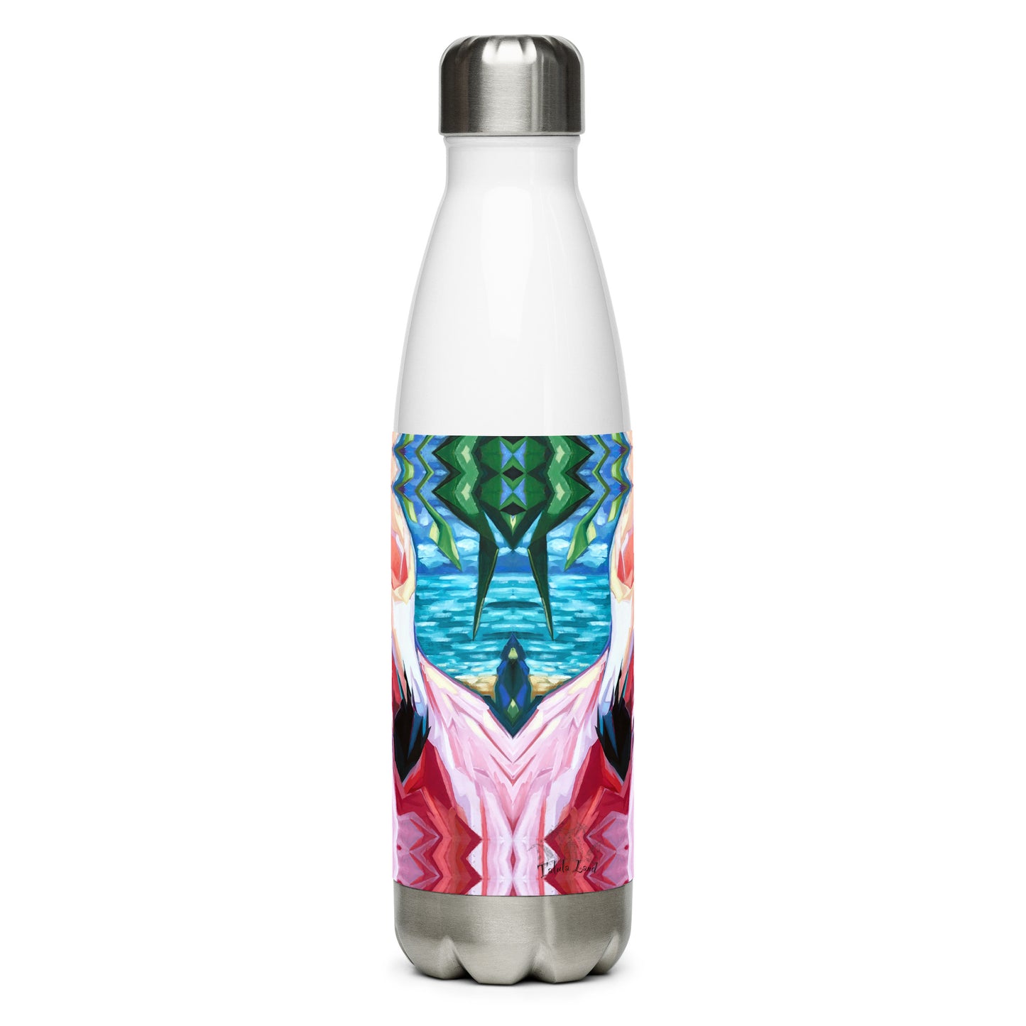Painted Flamingo Stainless Steel Water Bottle from Talula Land