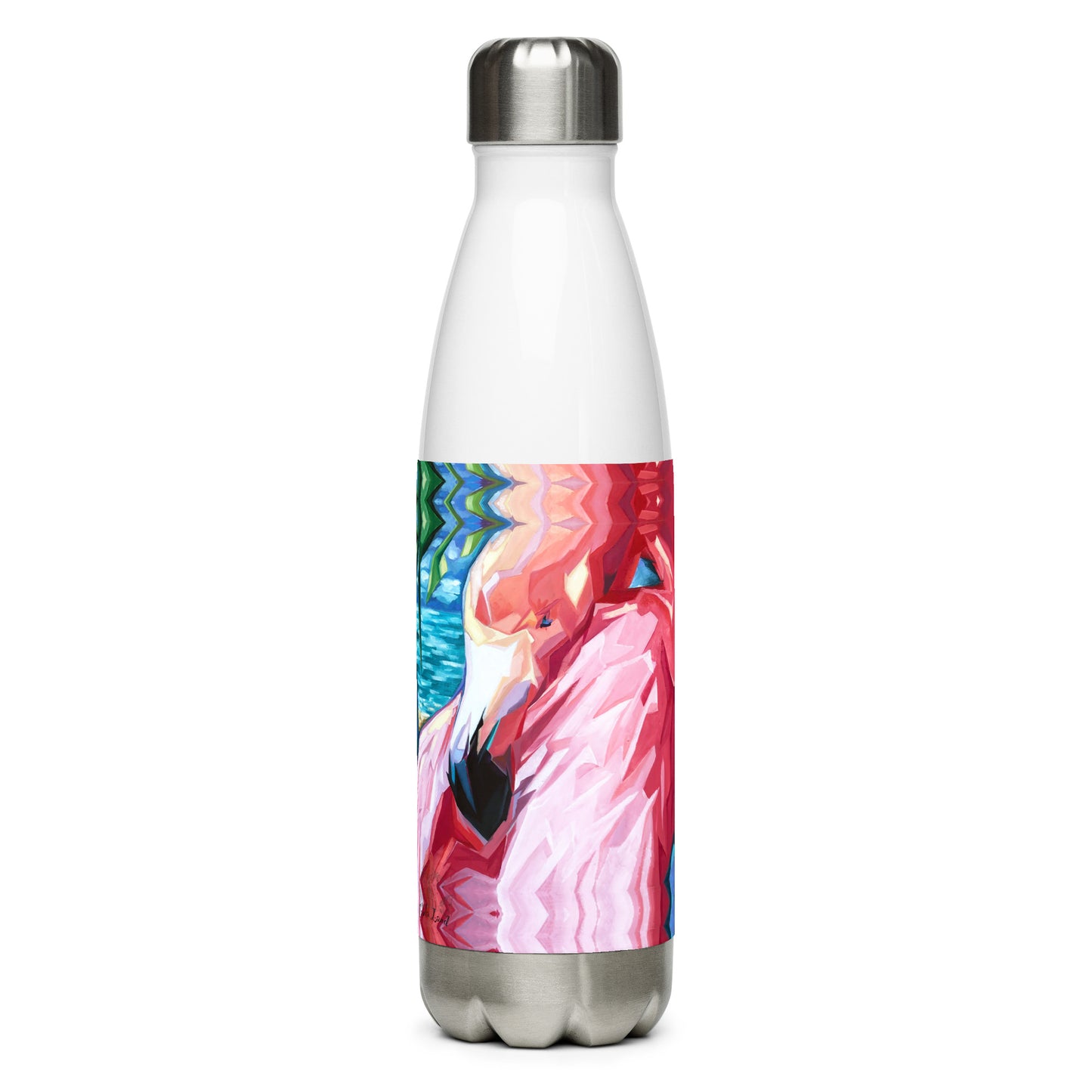 Painted Flamingo Stainless Steel Water Bottle from Talula Land