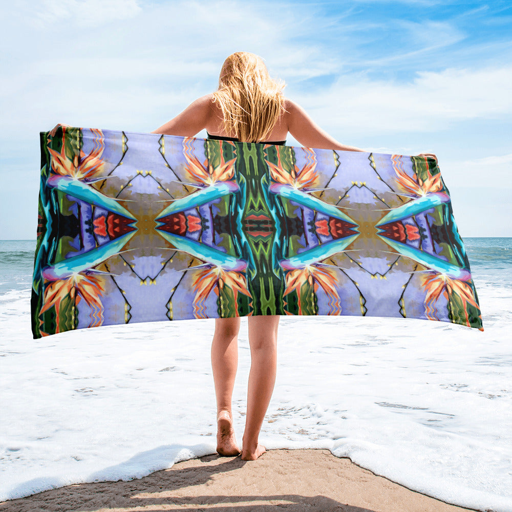 Bird of Paradise Beach Towel by Talula Land