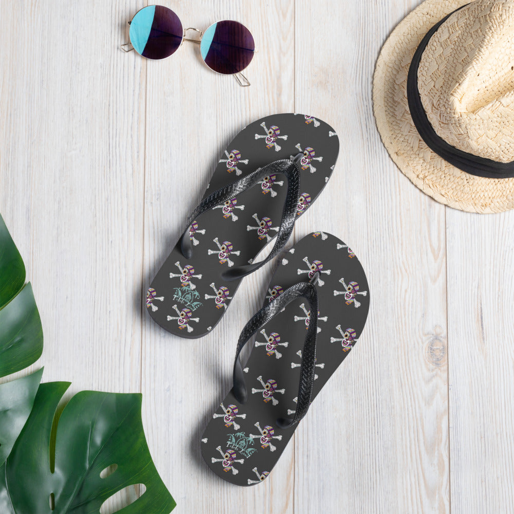 Sugar Skull and Crossbones Flip-Flops from Talula Land