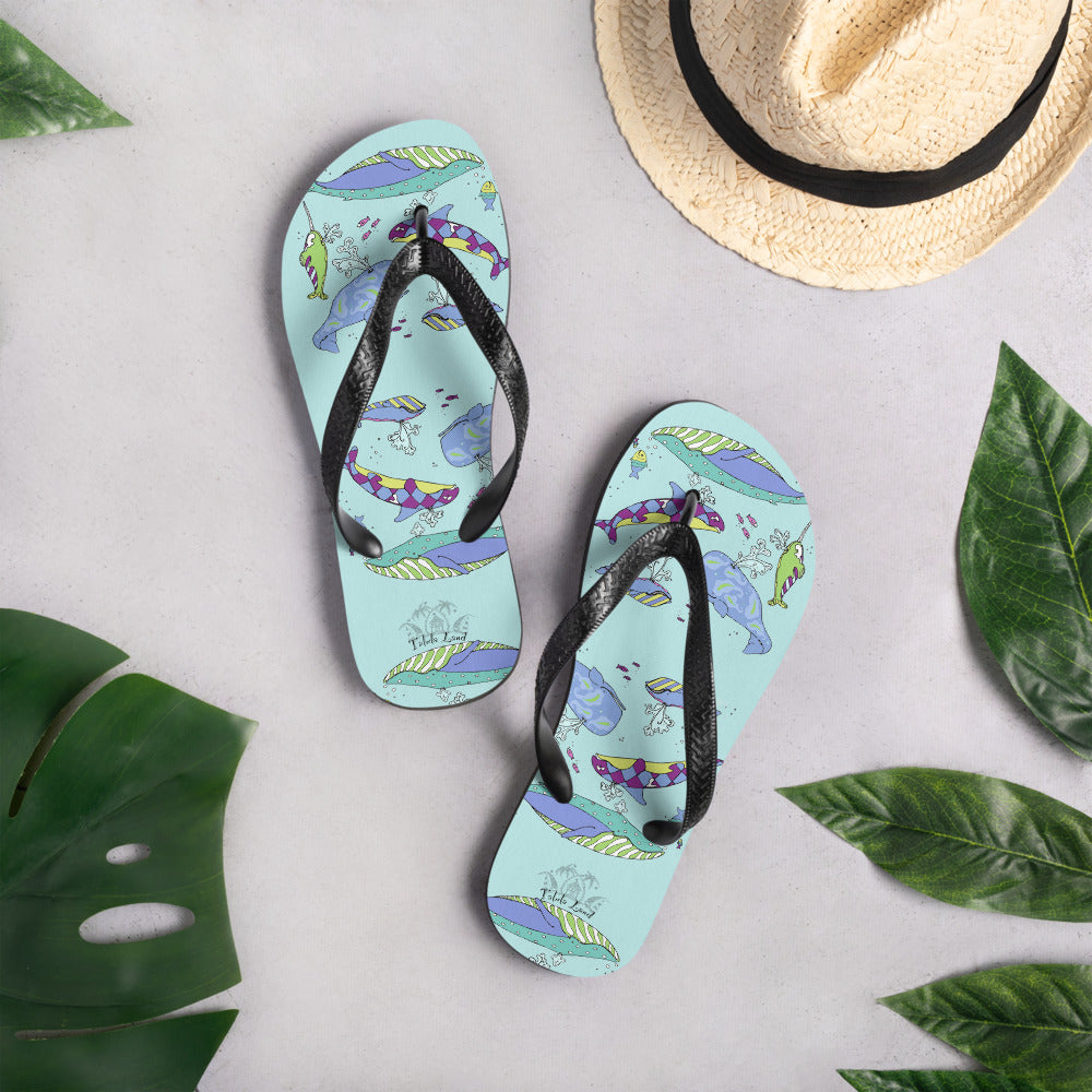 Pastel Whales Flip-Flops from Talula Land