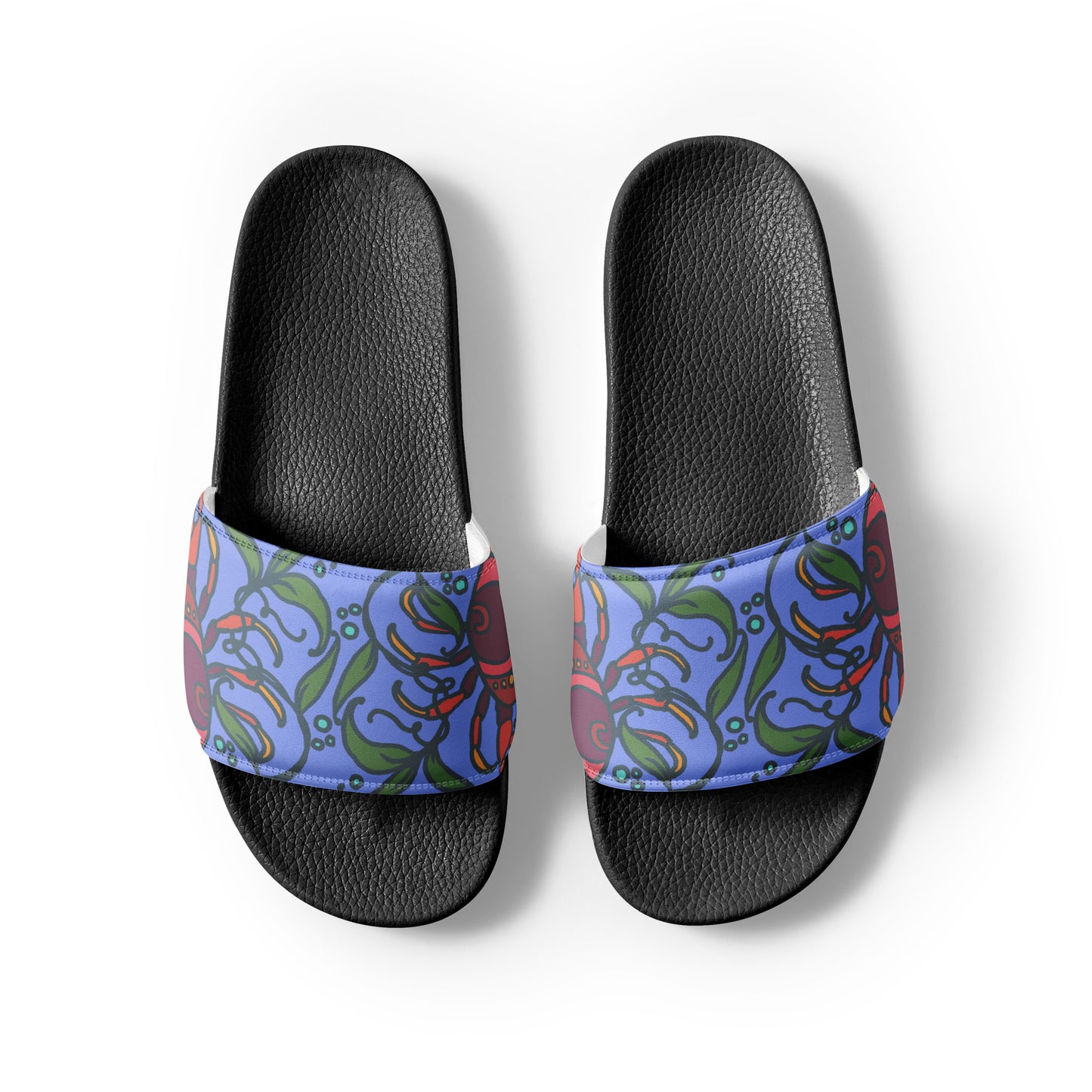 Crabs on Periwinkle Women's slides from Talula Land