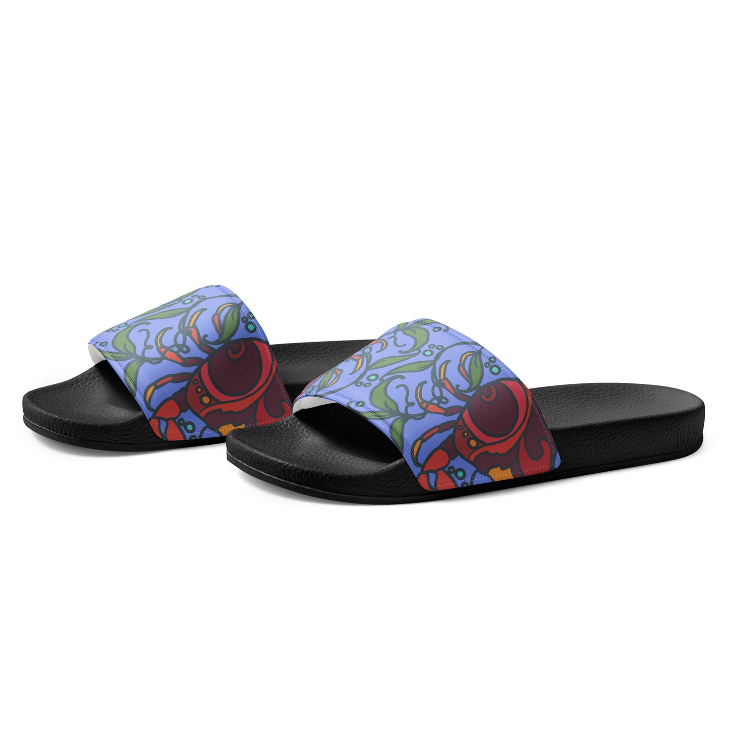 Crabs on Periwinkle Women's slides from Talula Land