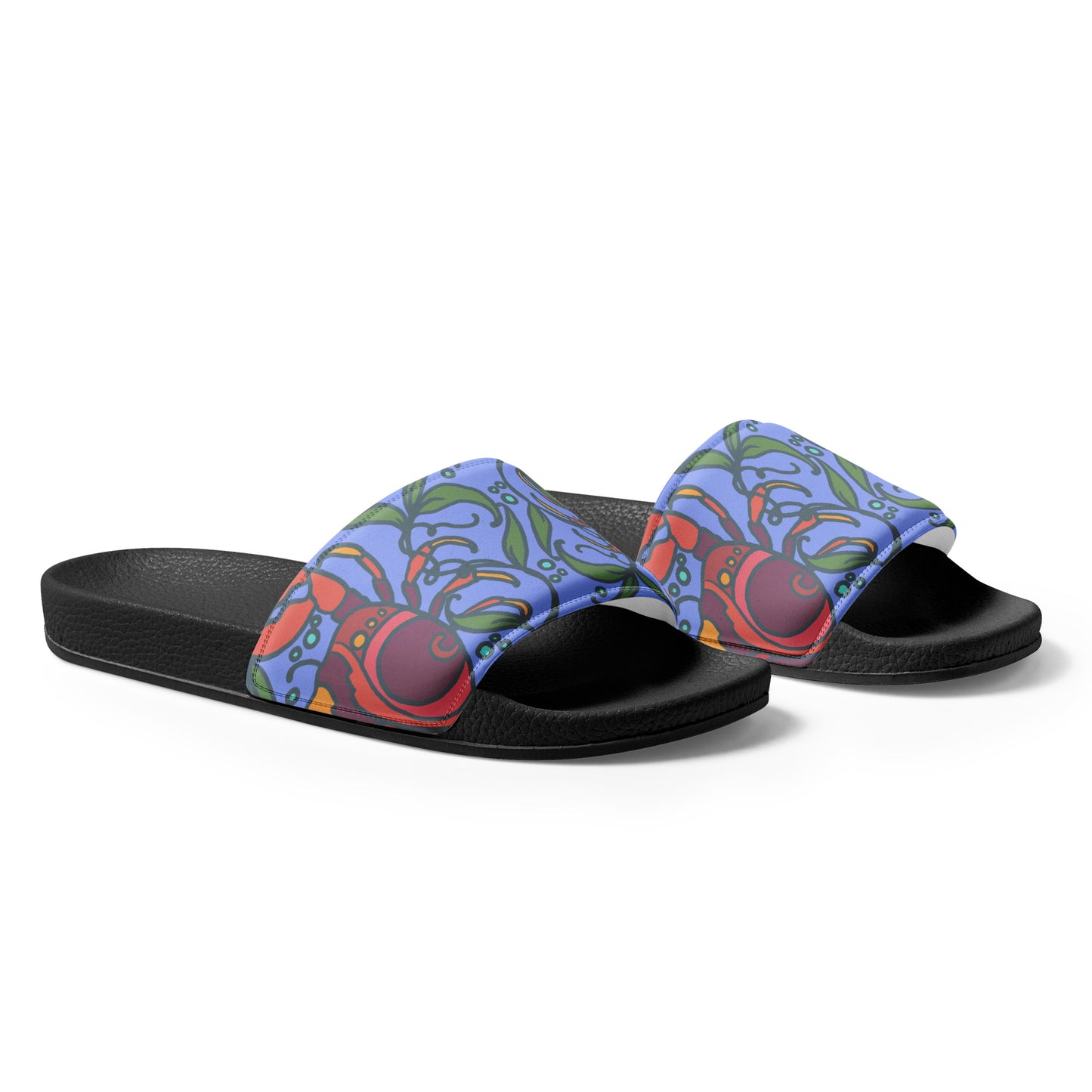 Crabs on Periwinkle Women's slides from Talula Land