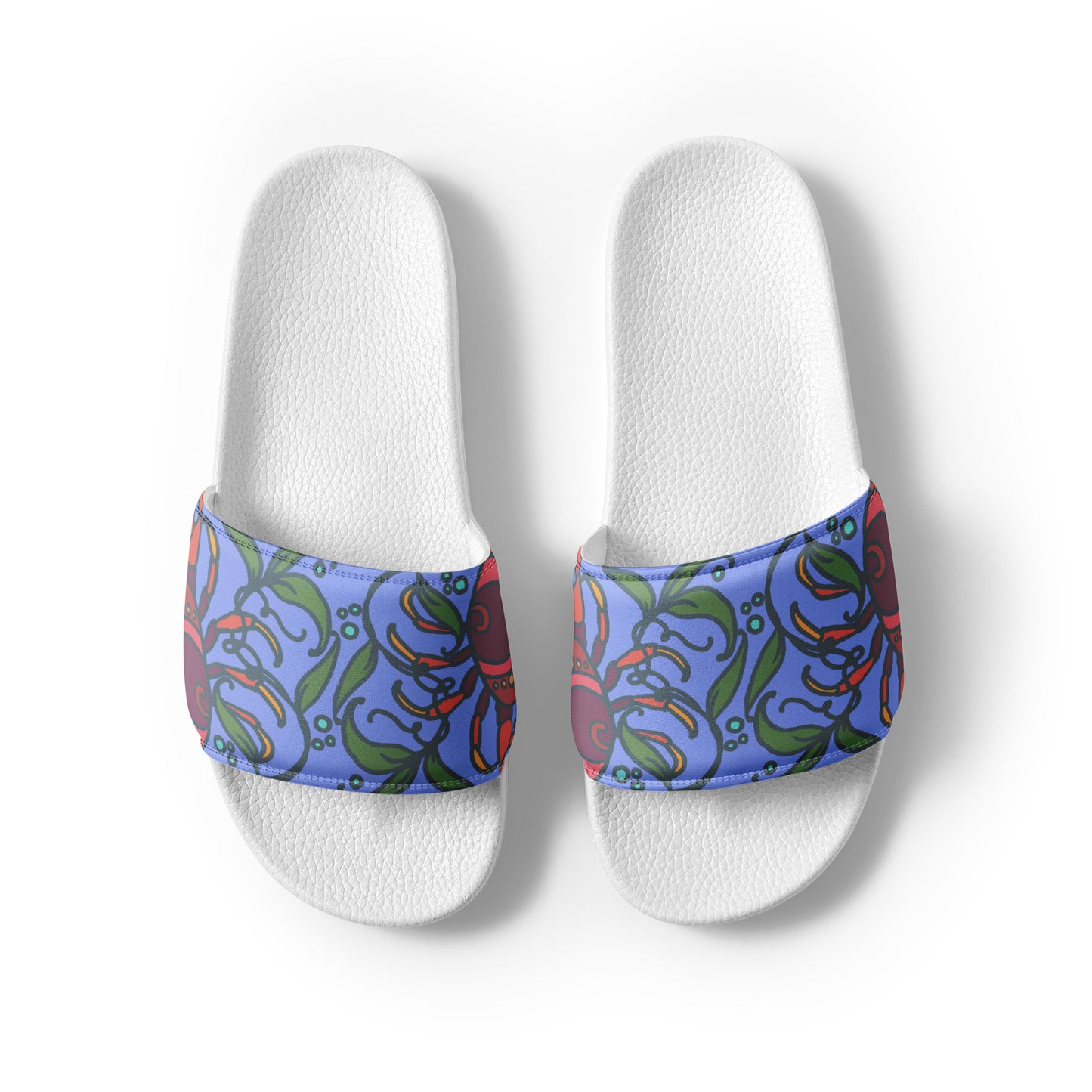 Crabs on Periwinkle Women's slides from Talula Land