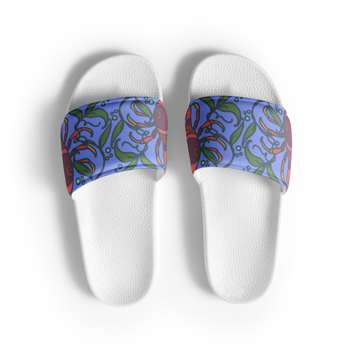 Crabs on Periwinkle Women's slides from Talula Land