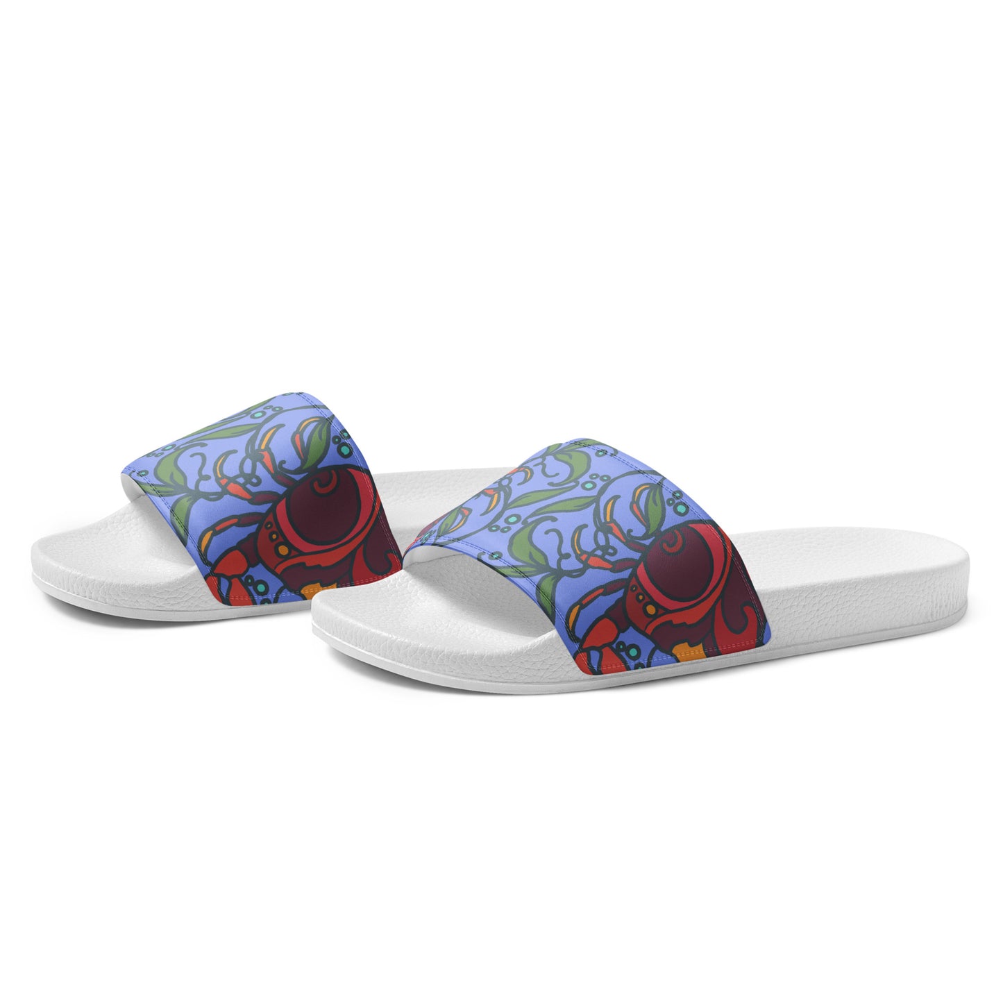 Crabs on Periwinkle Women's slides from Talula Land
