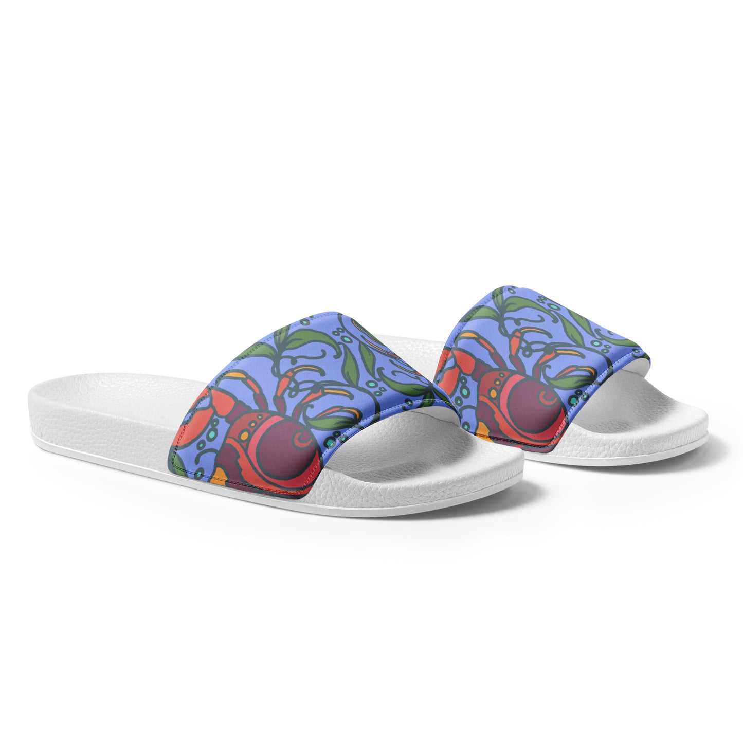 Crabs on Periwinkle Women's slides from Talula Land