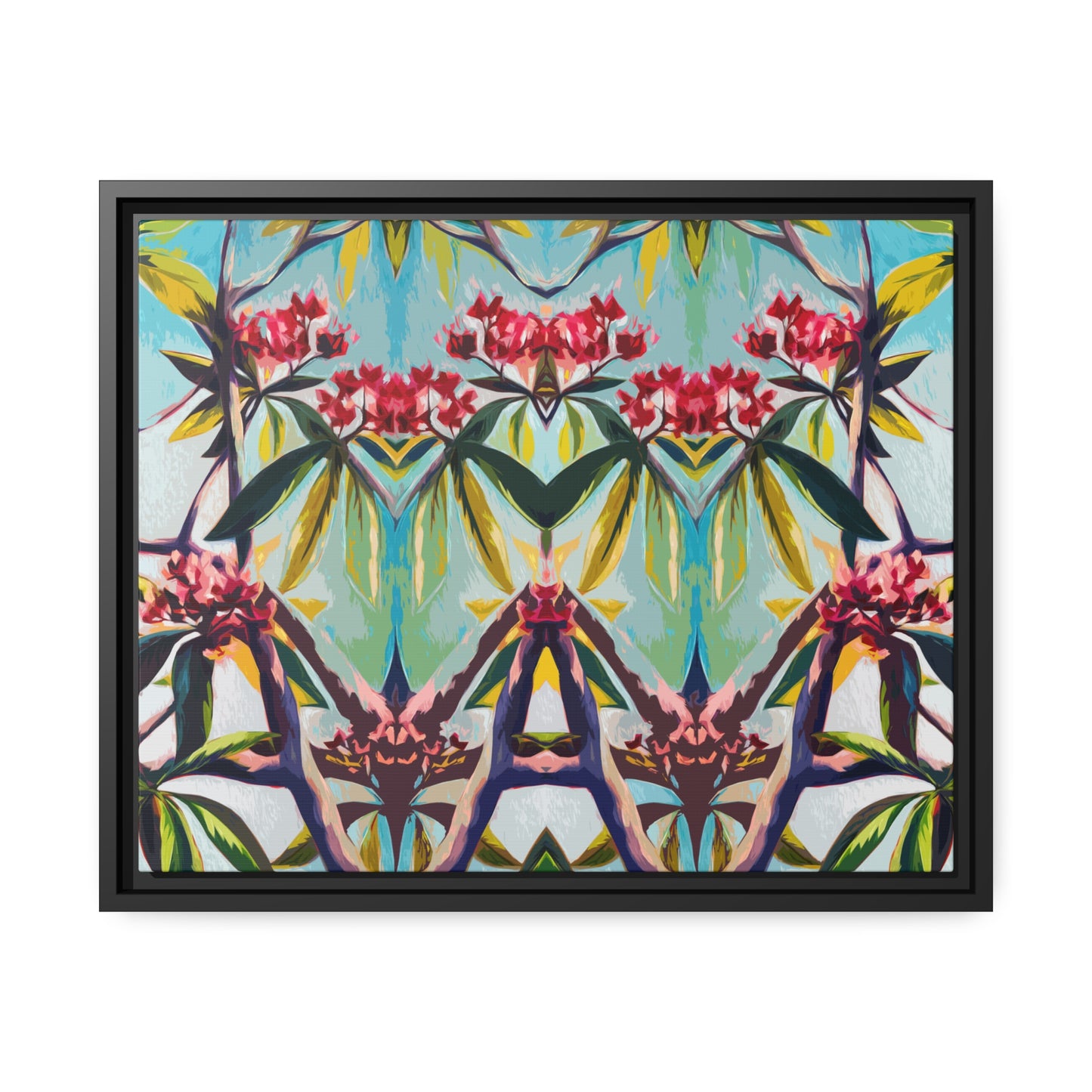 Plumeria Matte Canvas, Black Frame