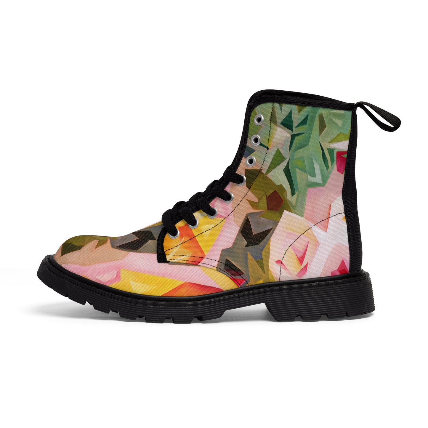 Pink Succulents Women's Canvas Boots from Talula Land