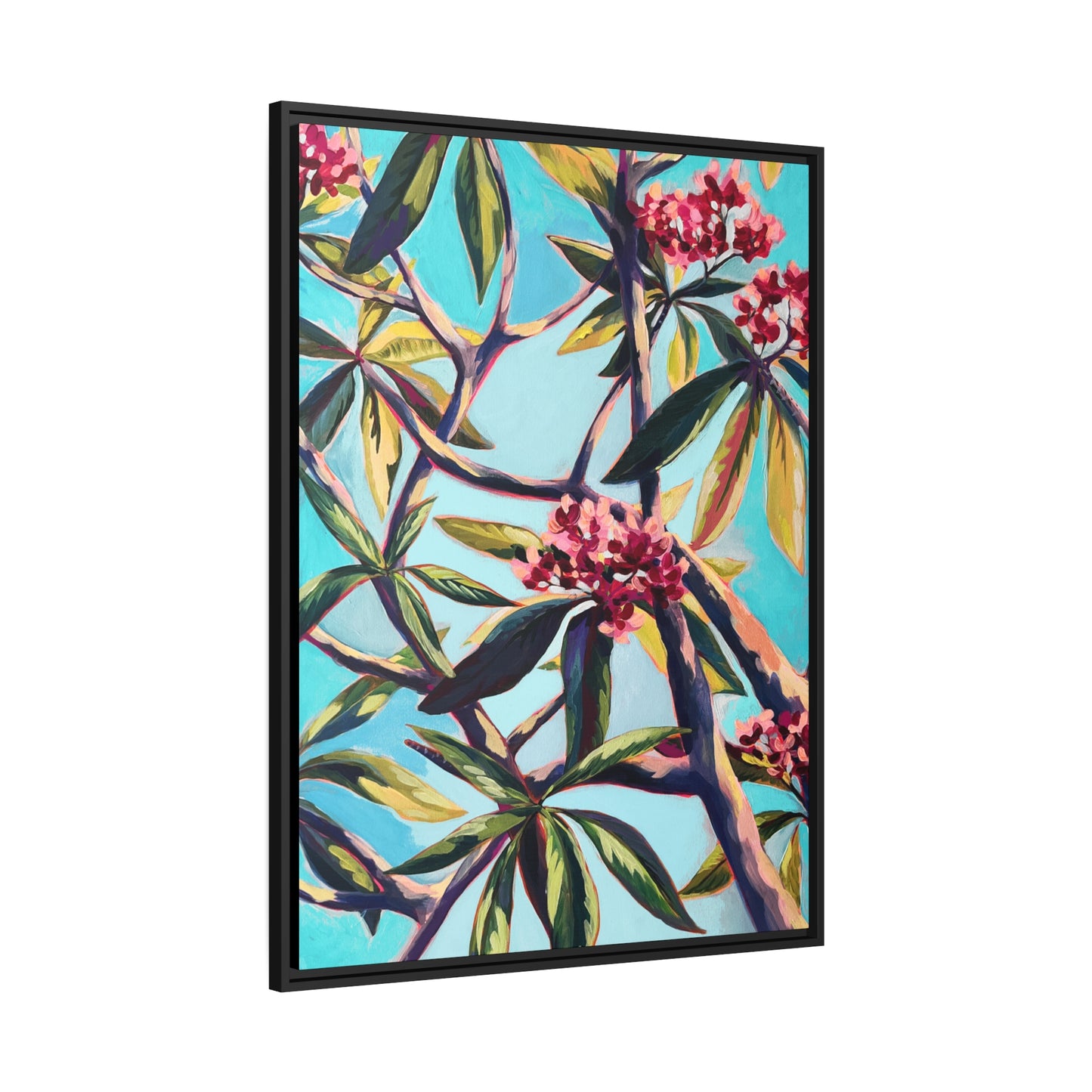 Plumeria 2 Matte Canvas, Black Frame