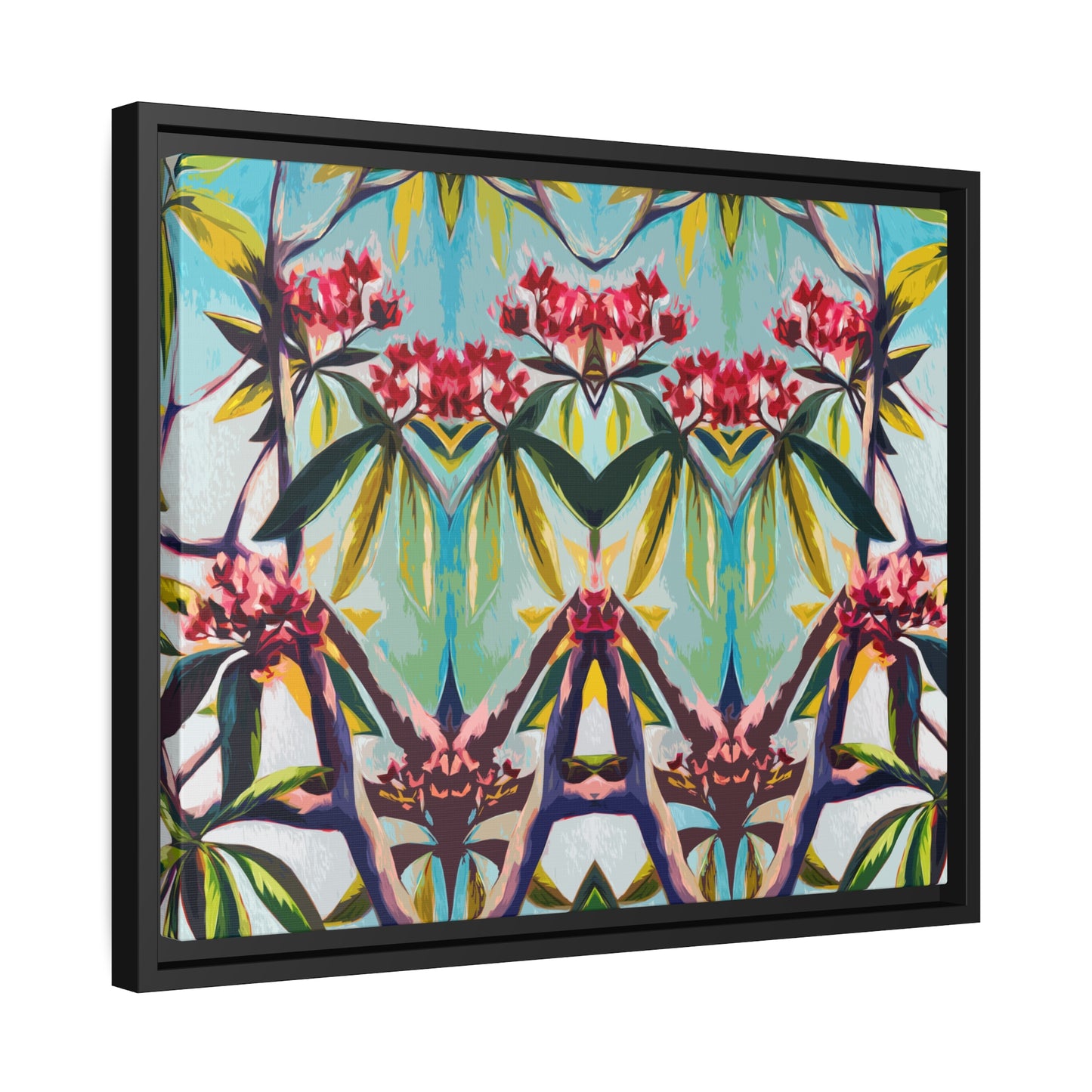 Plumeria Matte Canvas, Black Frame