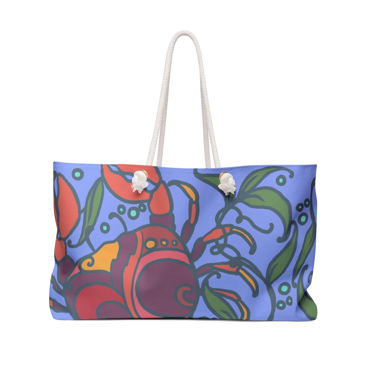 Crabs on Periwinkle Weekender Bag from Talula Land