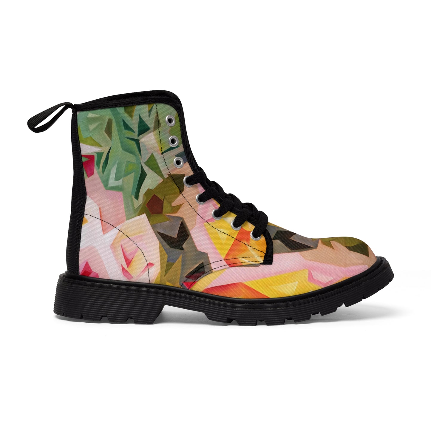 Pink Succulents Women's Canvas Boots from Talula Land