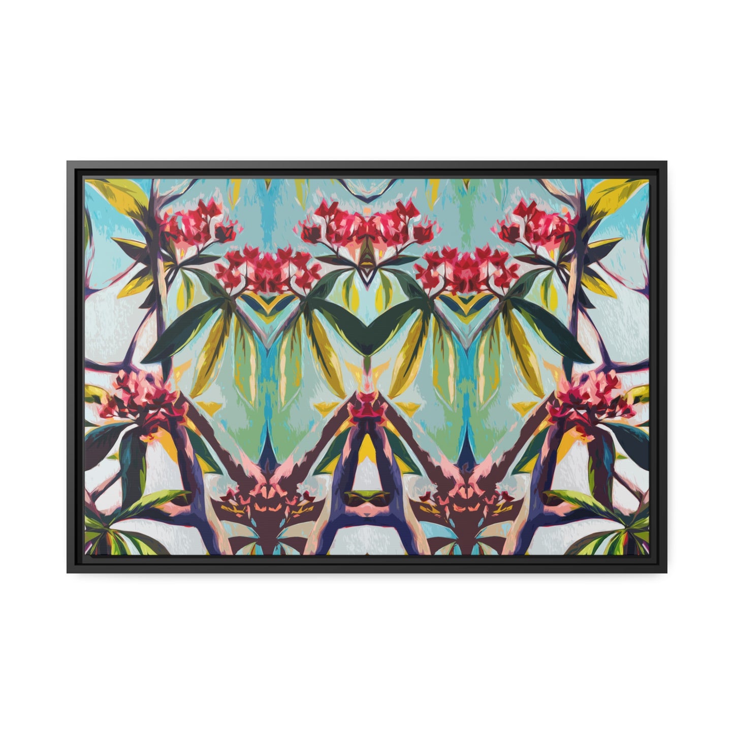 Plumeria Matte Canvas, Black Frame