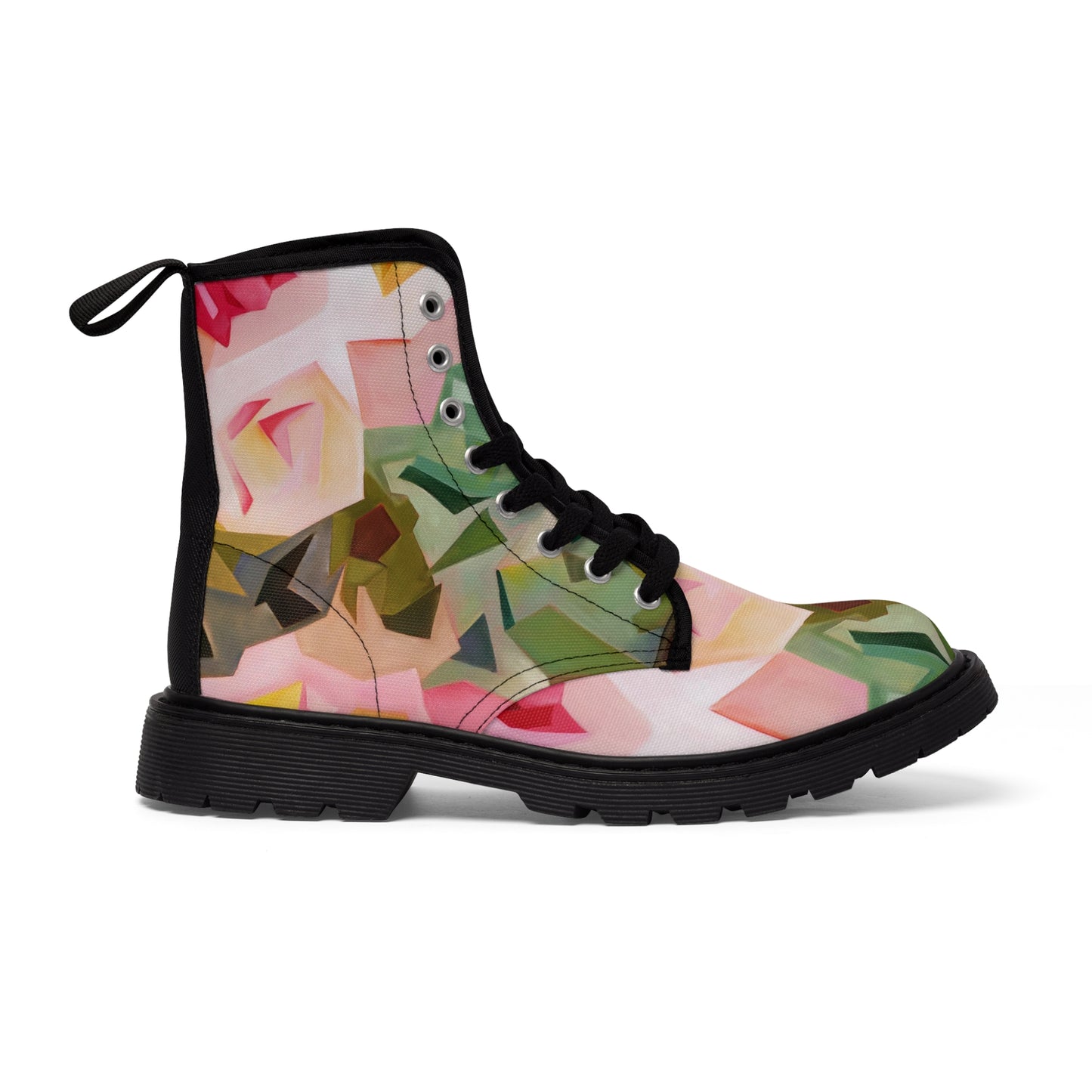 Pink Succulents Women's Canvas Boots from Talula Land