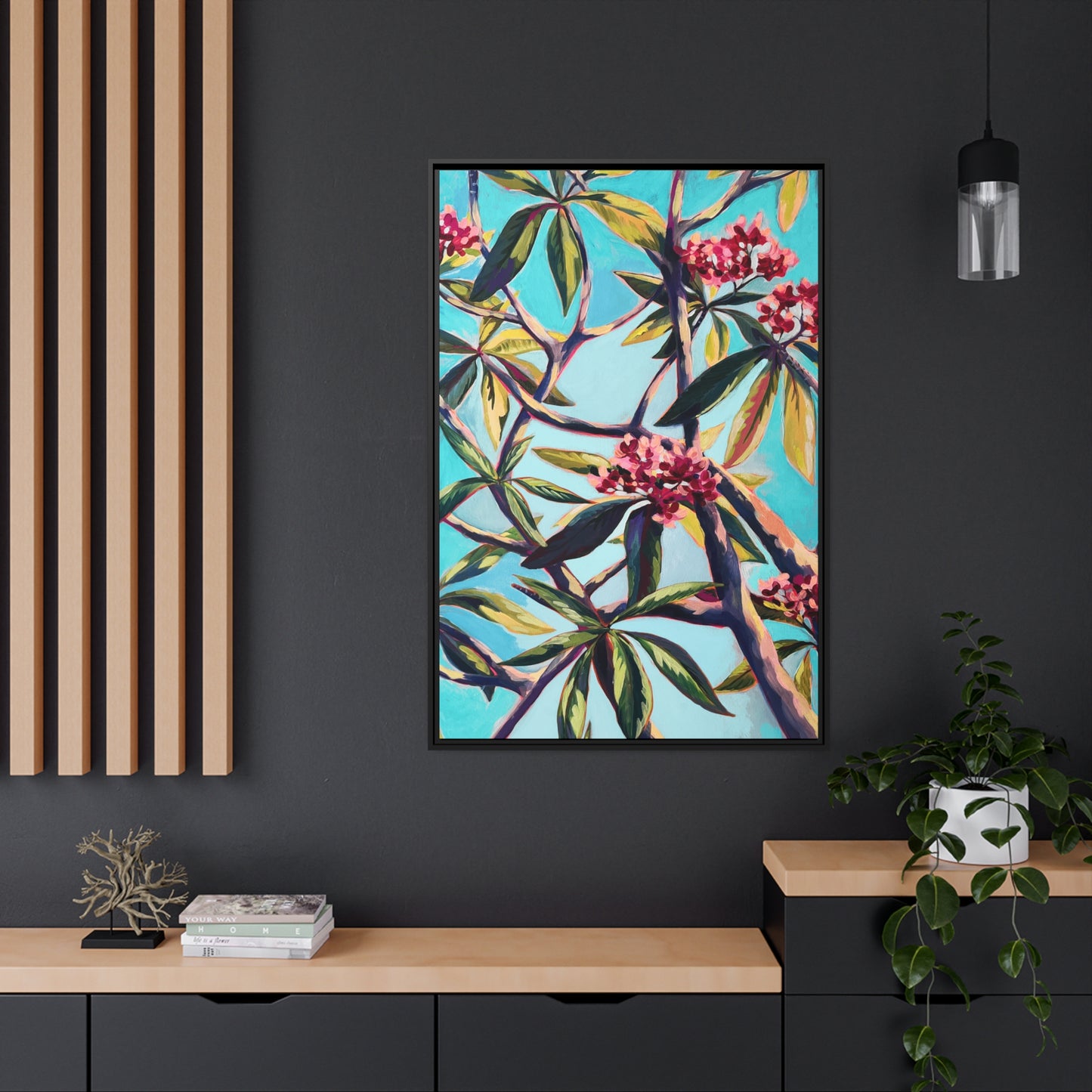 Plumeria 2 Matte Canvas, Black Frame