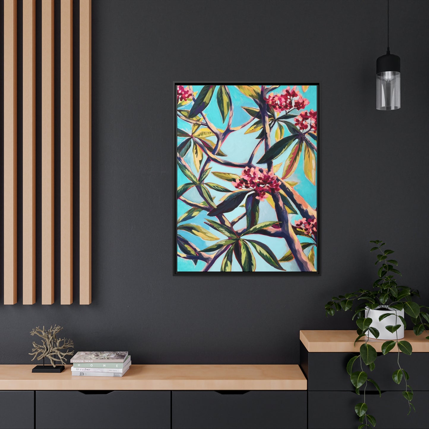 Plumeria 2 Matte Canvas, Black Frame