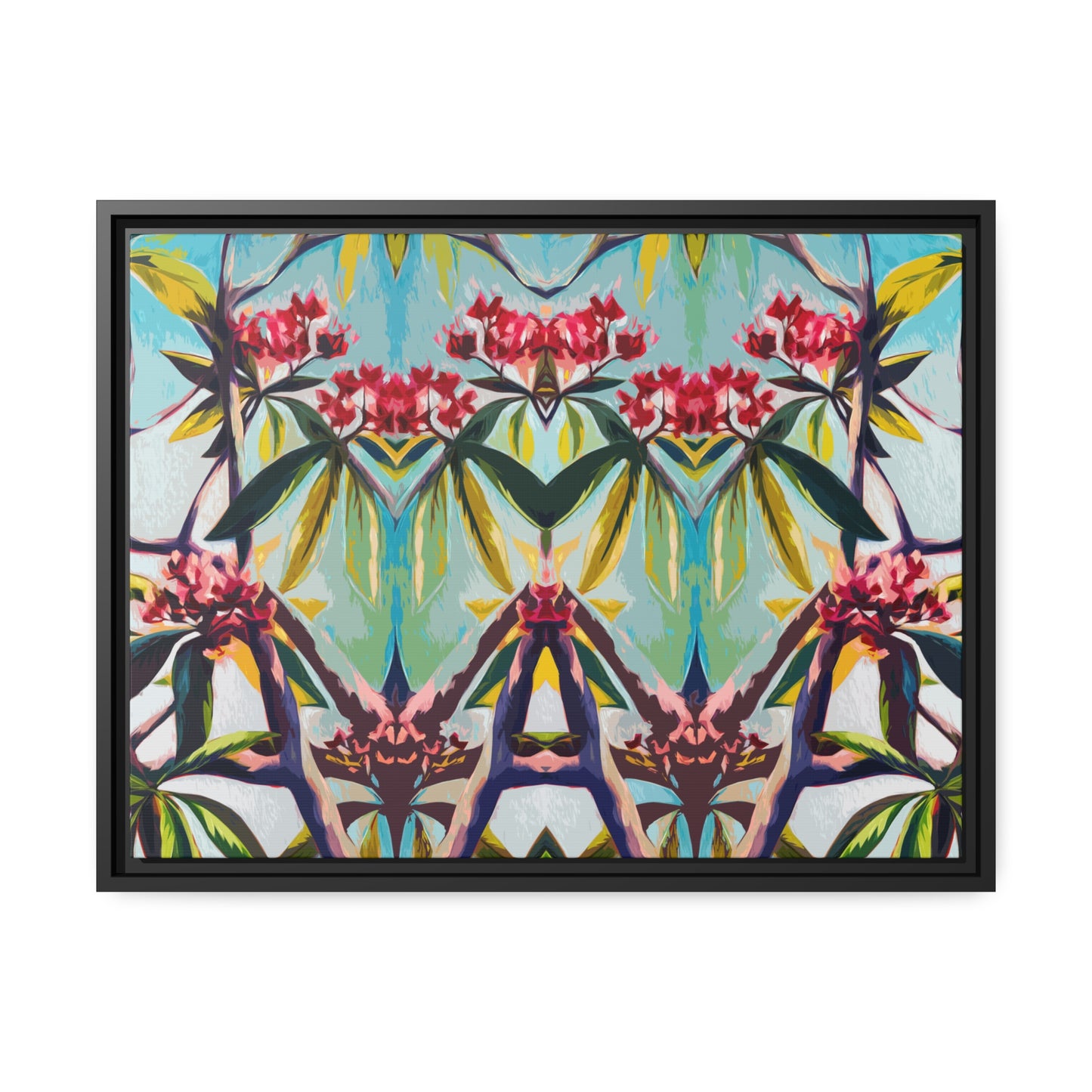 Plumeria Matte Canvas, Black Frame