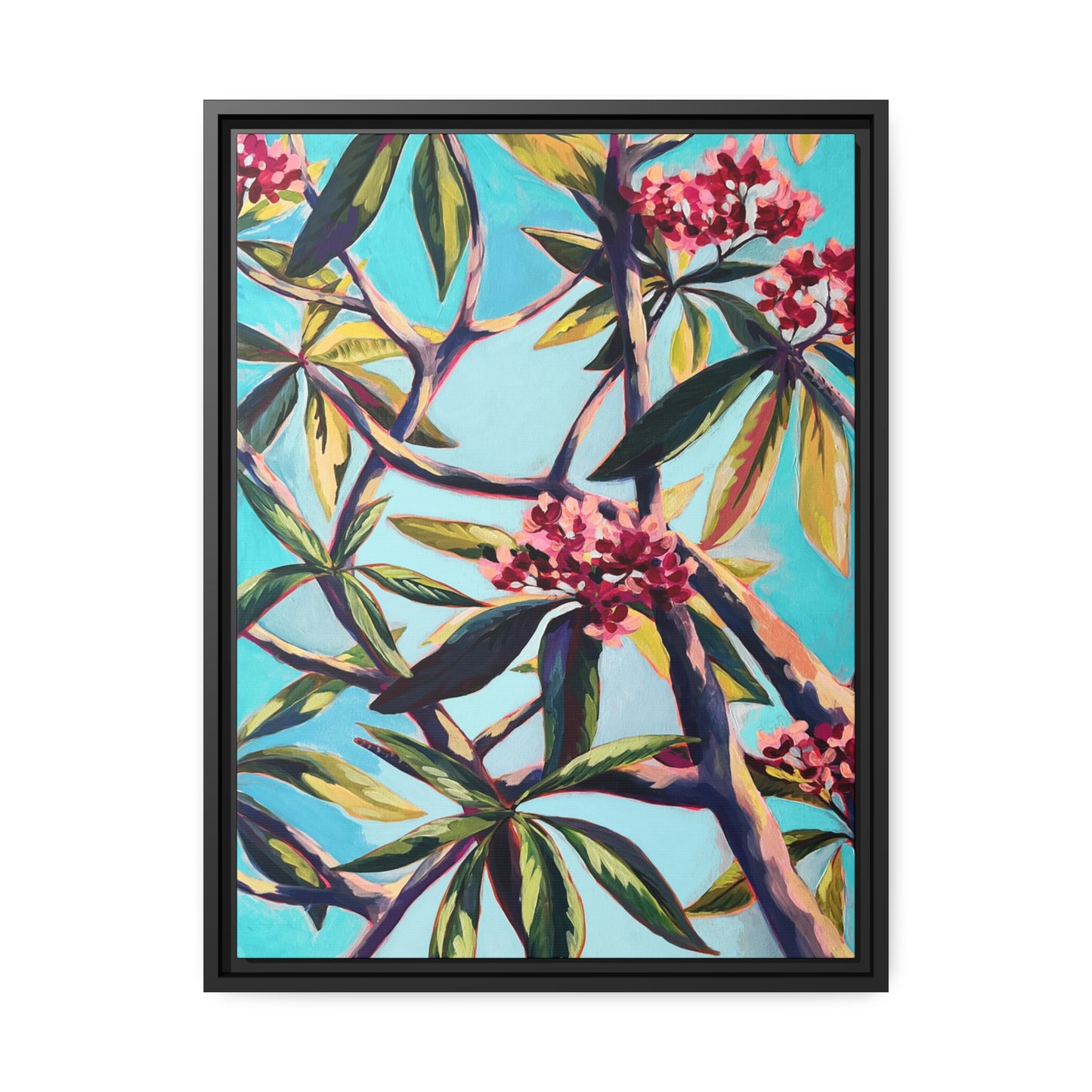 Plumeria 2 Matte Canvas, Black Frame