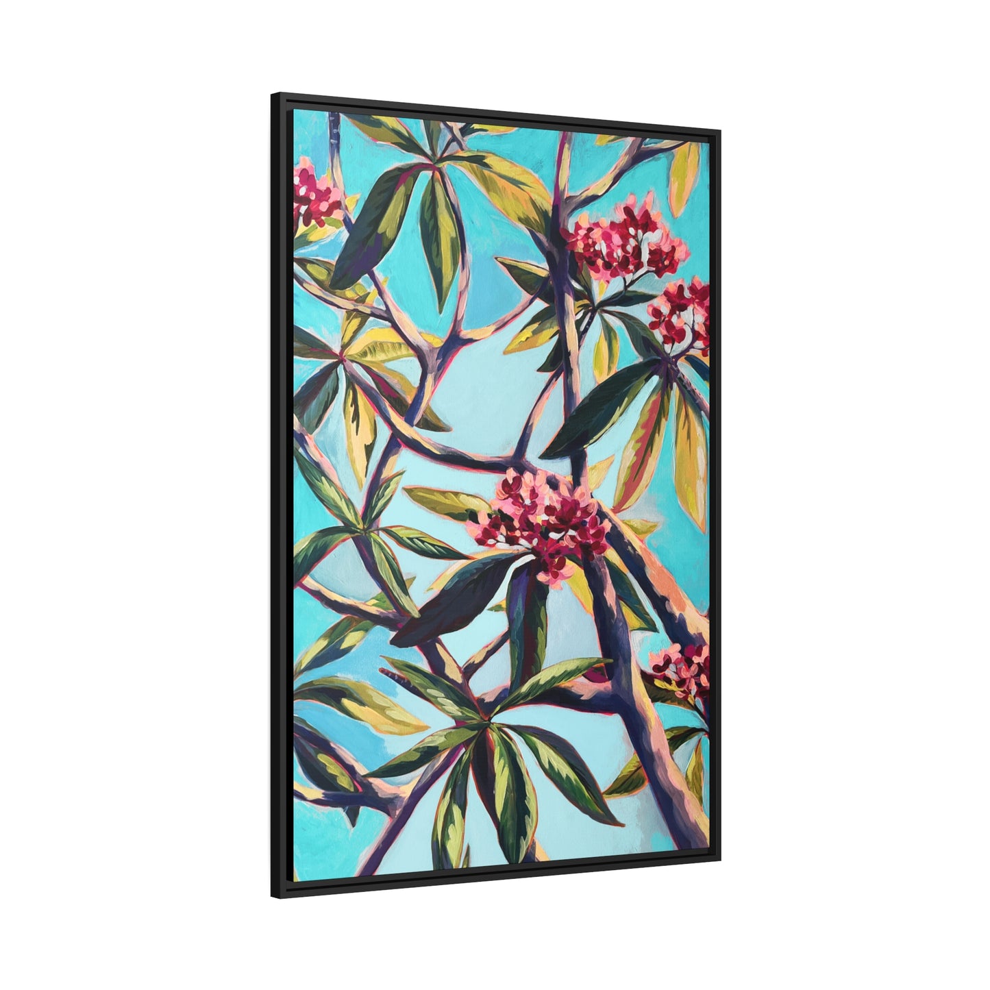 Plumeria 2 Matte Canvas, Black Frame