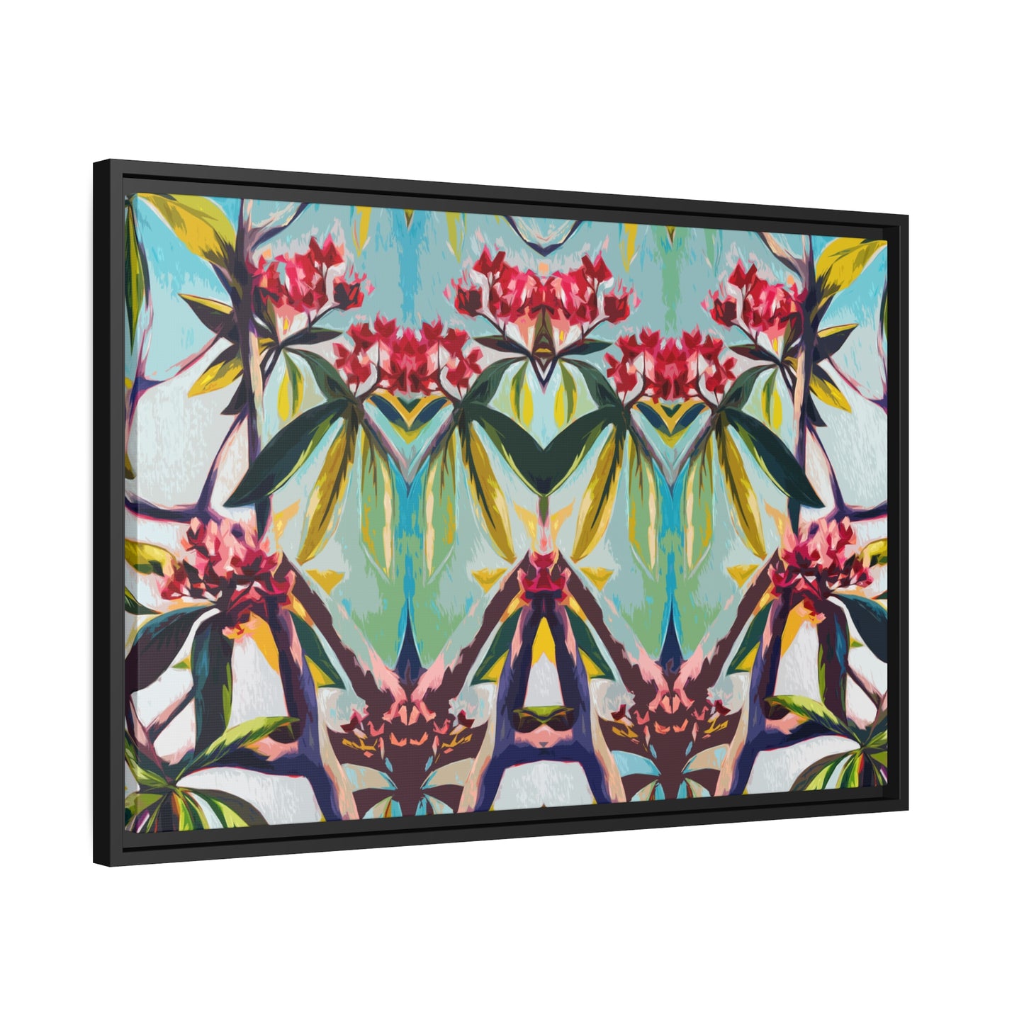 Plumeria Matte Canvas, Black Frame