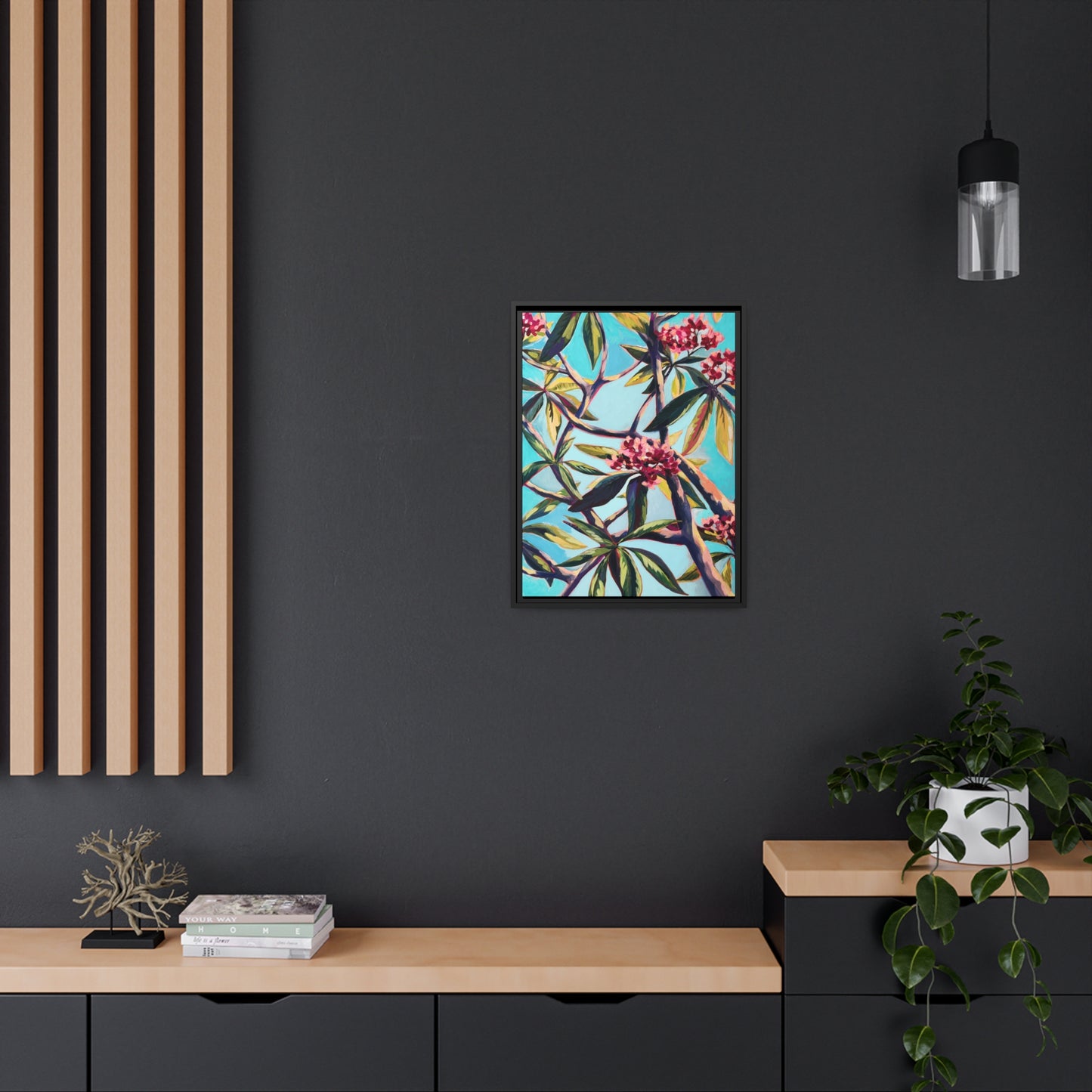 Plumeria 2 Matte Canvas, Black Frame