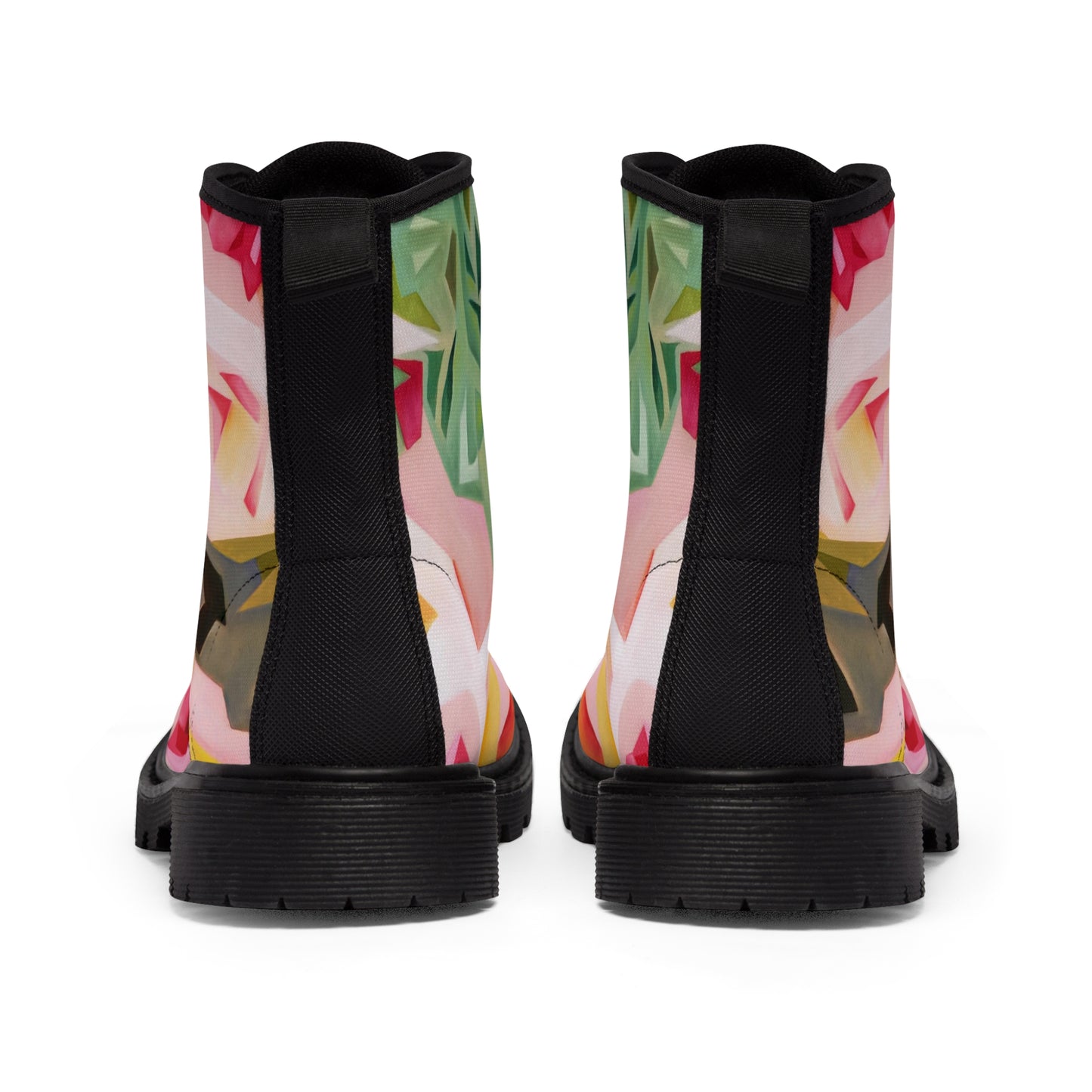 Pink Succulents Women's Canvas Boots from Talula Land