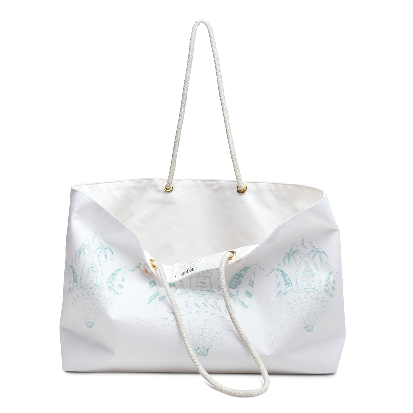 Beach Bungalow on White Weekender Bag from Talula Land