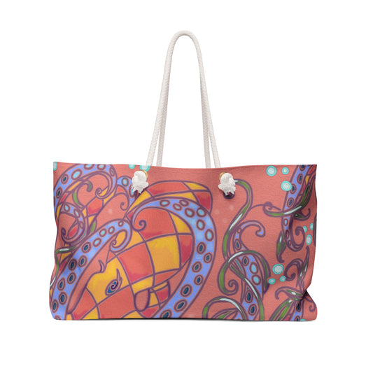 Coral Octopus Weekender Bag from Talula Land