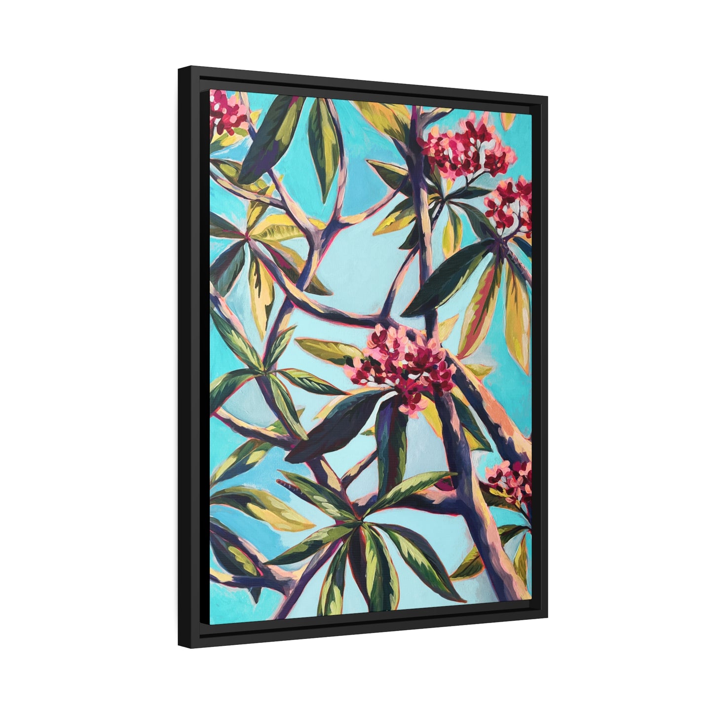 Plumeria 2 Matte Canvas, Black Frame