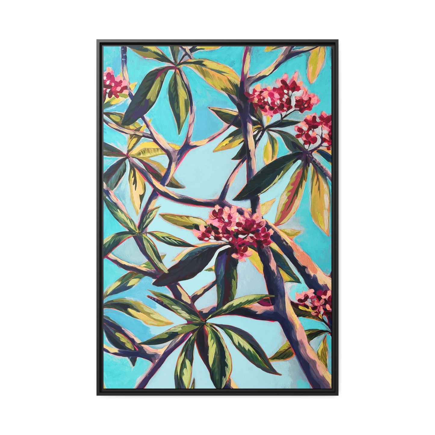 Plumeria 2 Matte Canvas, Black Frame