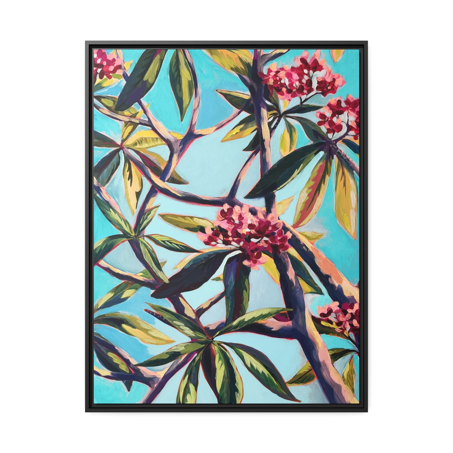 Plumeria 2 Matte Canvas, Black Frame