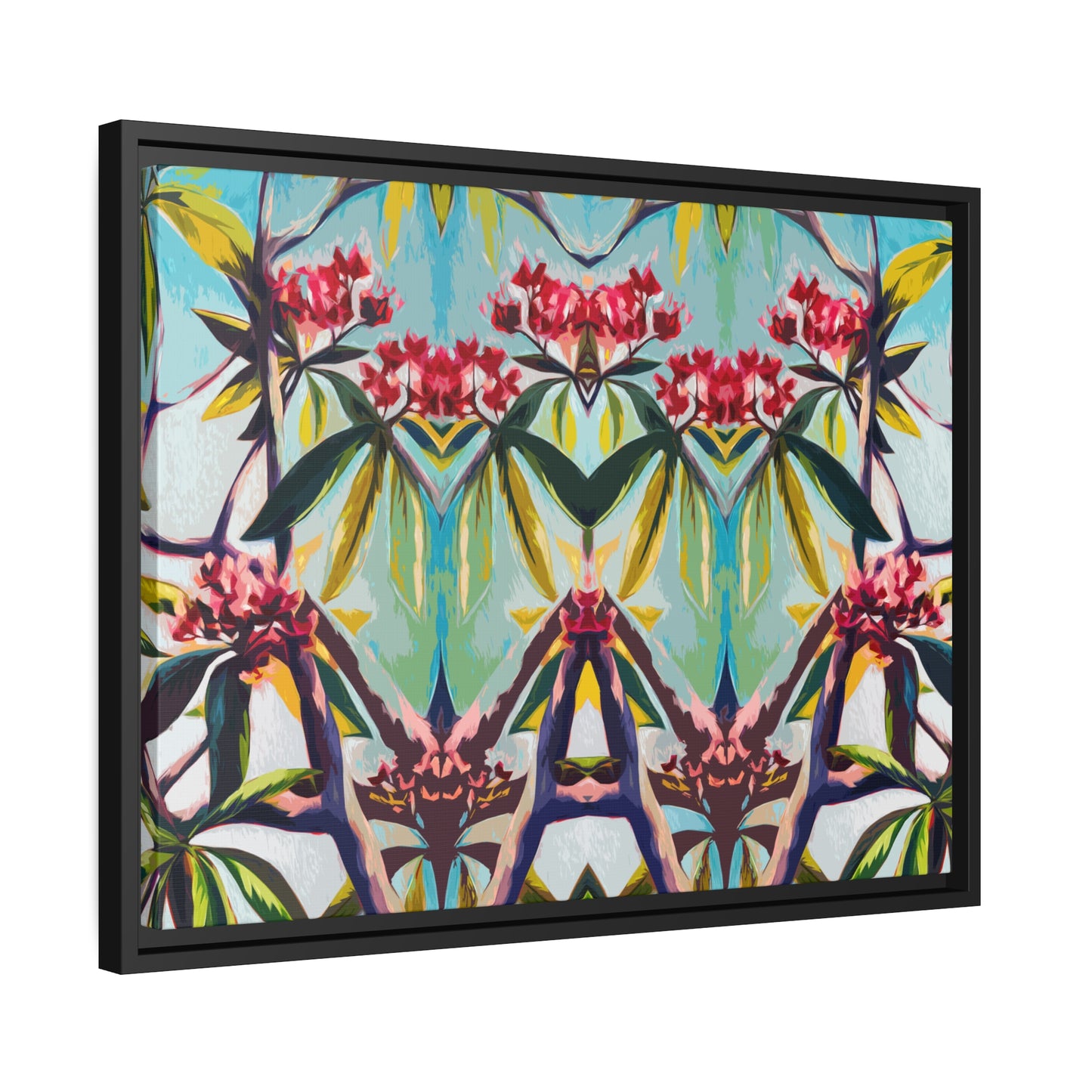 Plumeria Matte Canvas, Black Frame