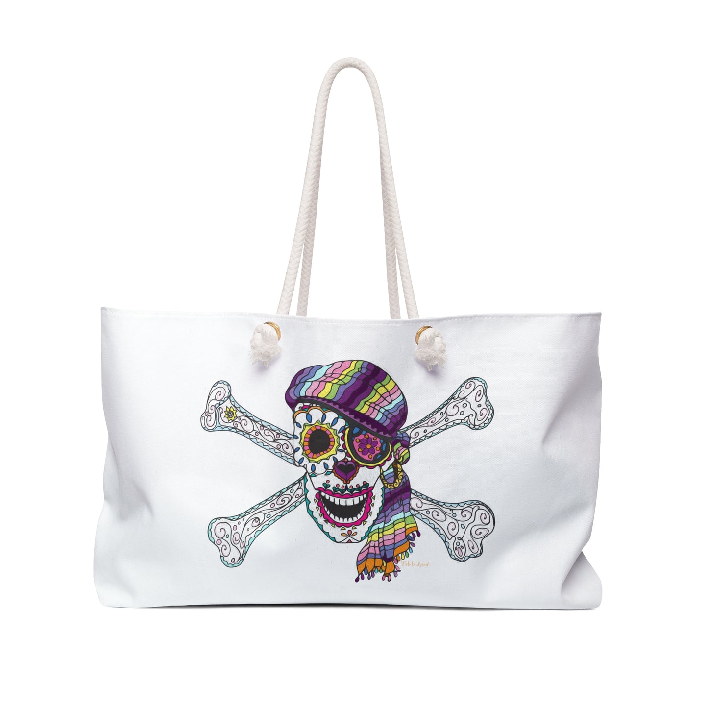 Sugar Skull and Crossbones Weekender Bag from Talula Land