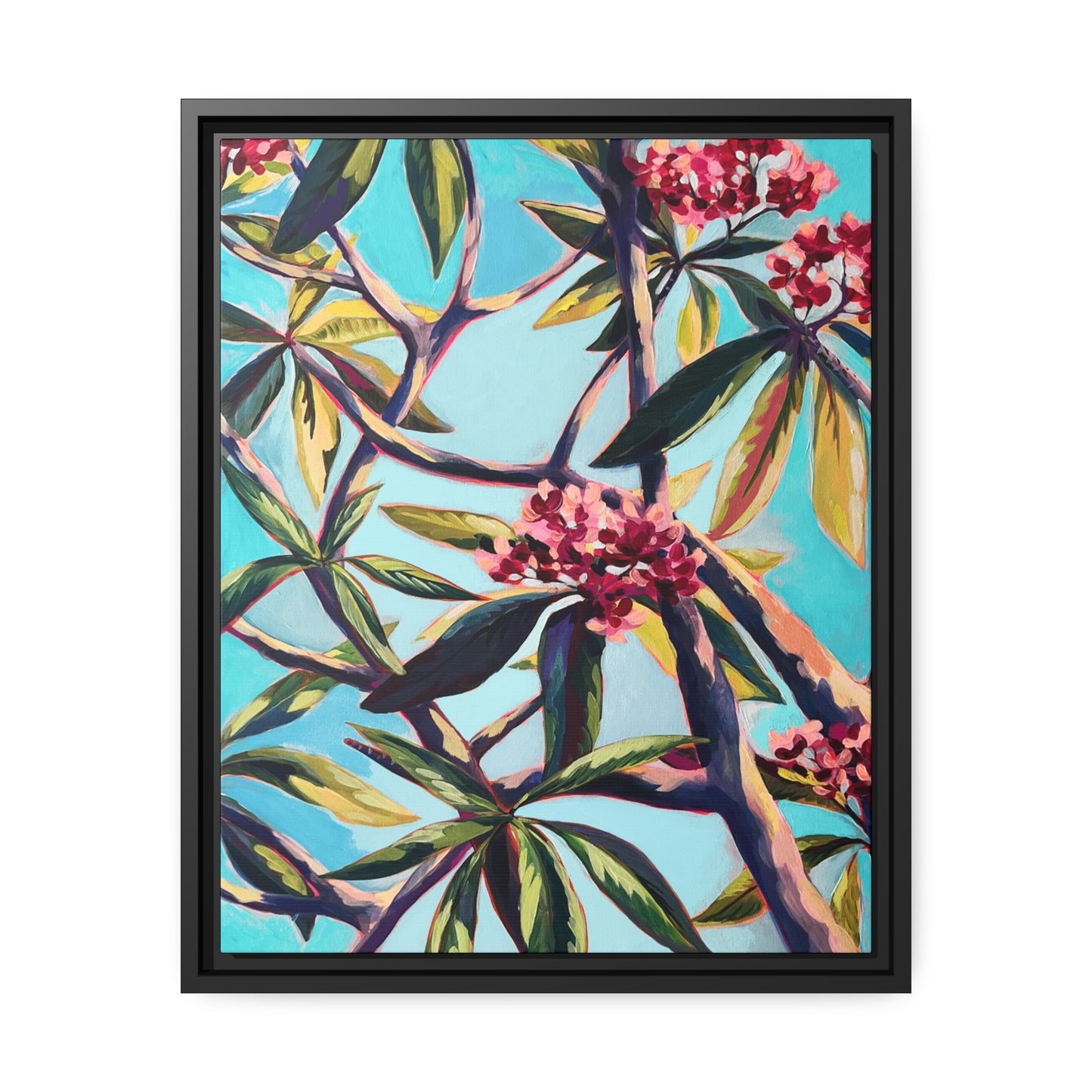 Plumeria 2 Matte Canvas, Black Frame