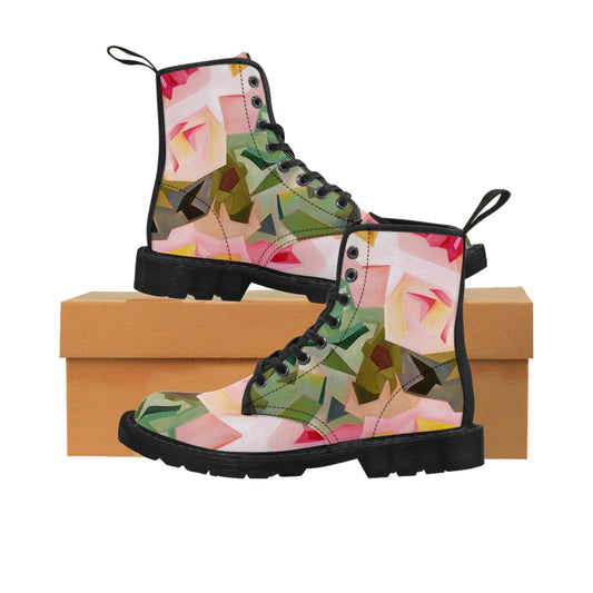 Pink Succulents Women's Canvas Boots from Talula Land