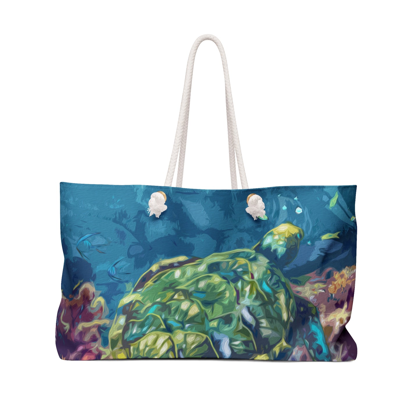 Sea Turtle on reef Weekender Bag from Talula Land