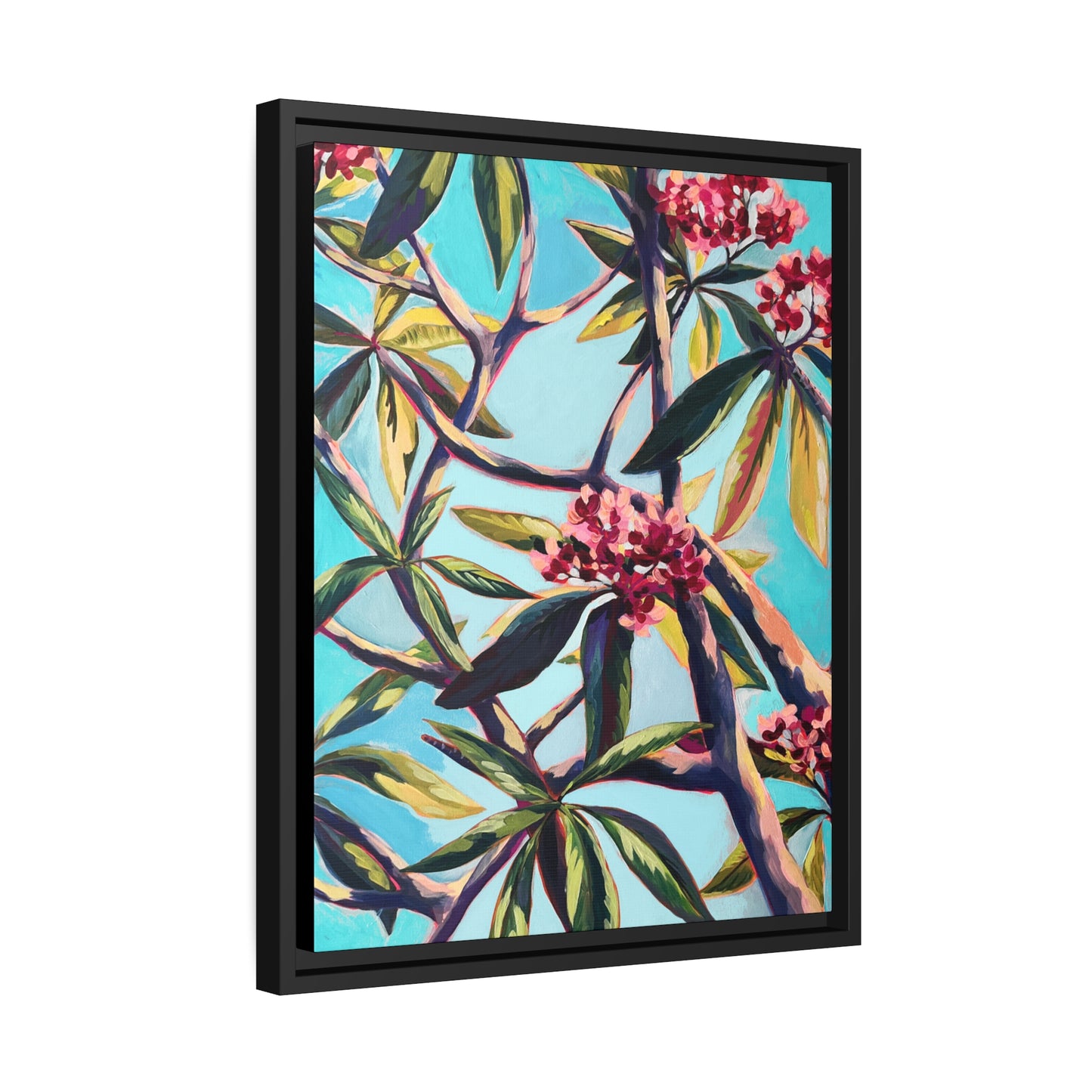 Plumeria 2 Matte Canvas, Black Frame