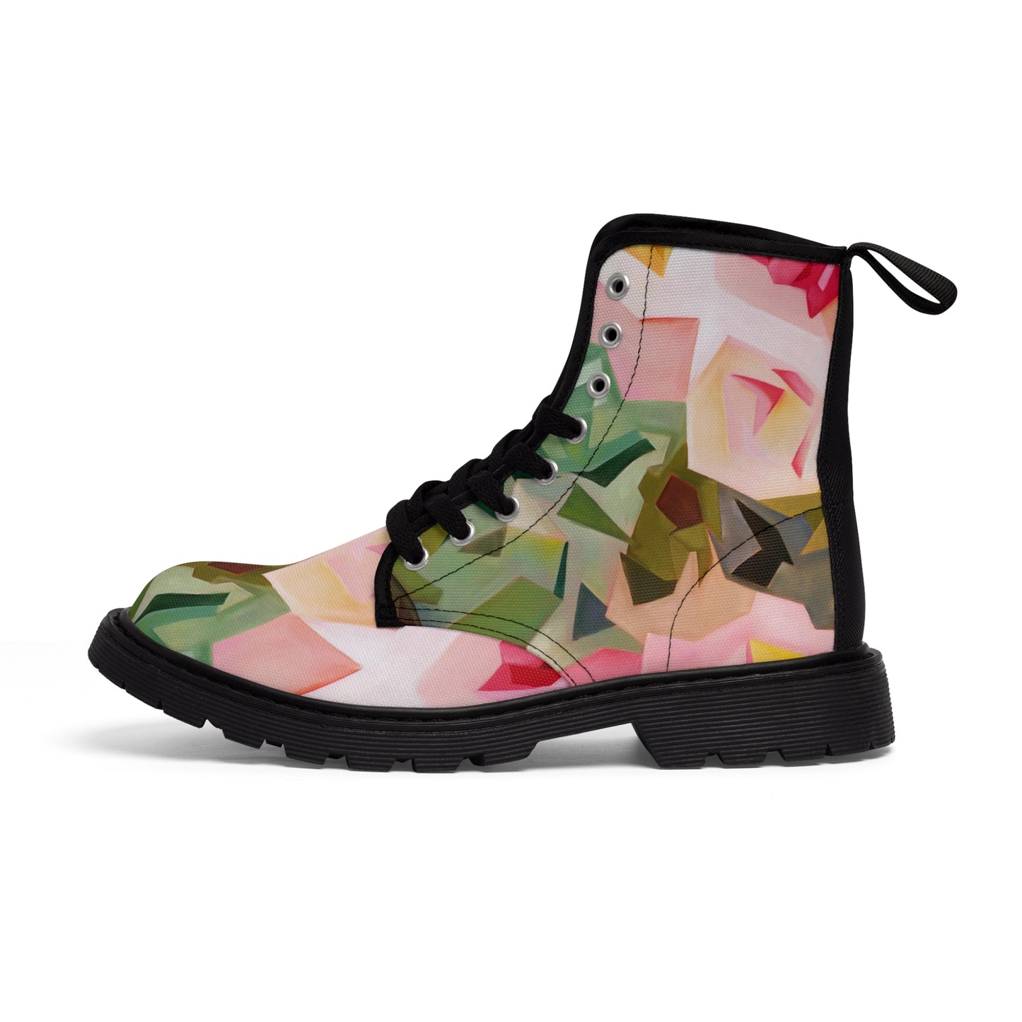 Pink Succulents Women's Canvas Boots from Talula Land