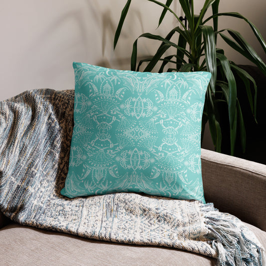 Beach Bungalow on Aqua Pillow from Talula Land