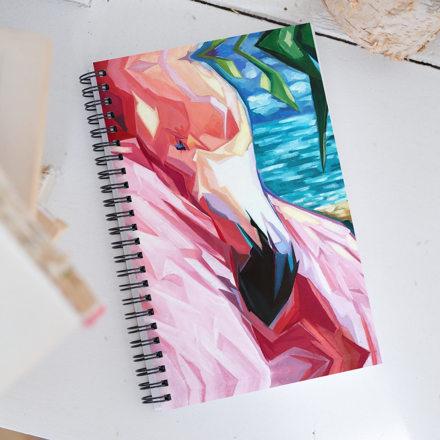 Painted Flamingo Spiral notebook