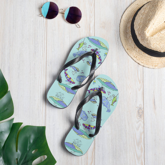 Pastel Whales Flip-Flops from Talula Land