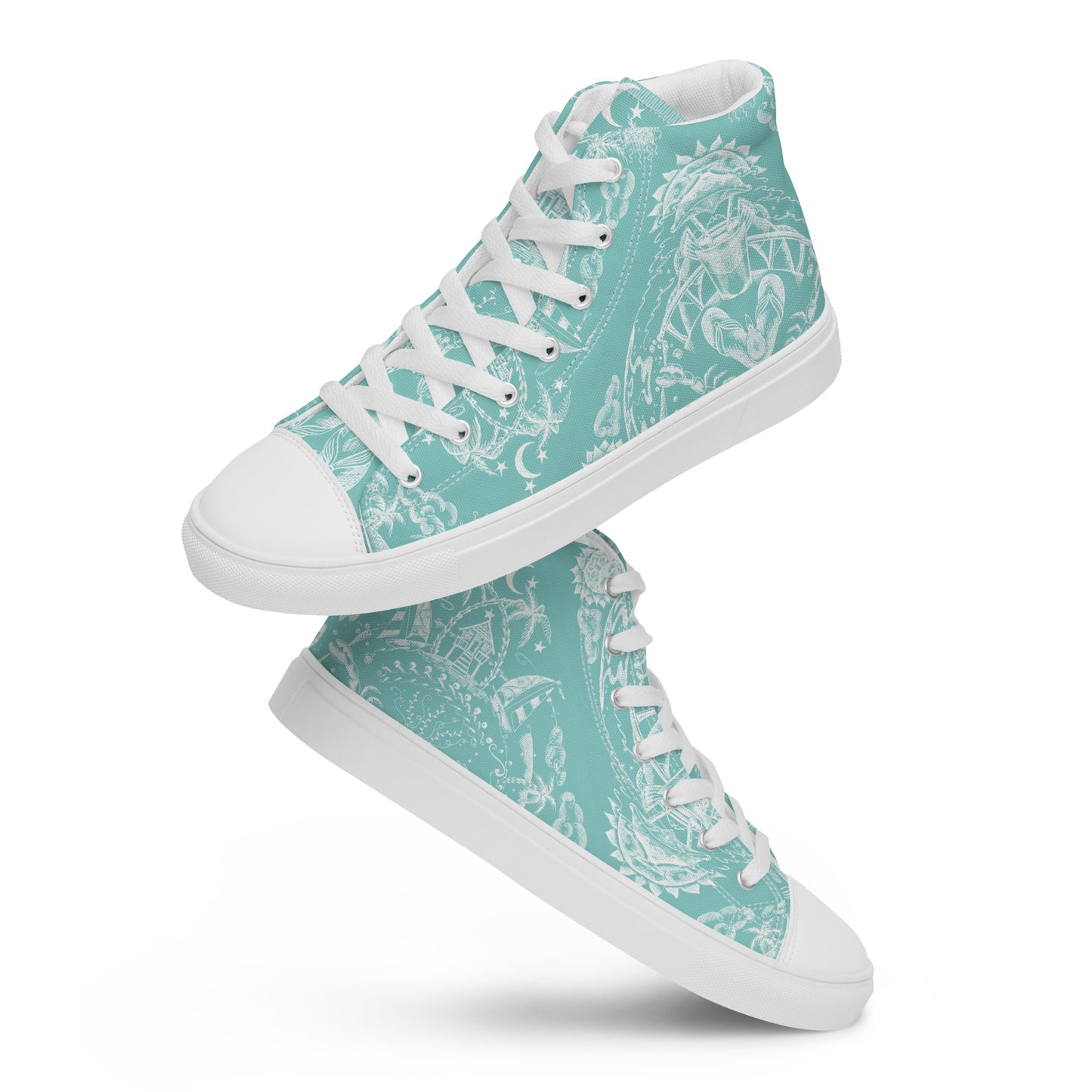 Tropical Kaleidoscope Women’s high top canvas shoes from Talula Land